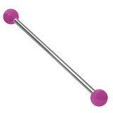 Steel Pick and Mix Industrial Scaffold Barbells - Acrylic Balls 1.6mm, 36mm, 5mm, Purple Neon Ball
