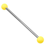 Steel Pick and Mix Industrial Scaffold Barbells - Acrylic Balls 1.6mm, 34mm, 5mm, Yellow Neon Ball