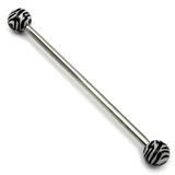 Steel Pick and Mix Industrial Scaffold Barbells - Acrylic Balls 1.6mm, 36mm, 5mm, Black and White Zebra Ball