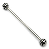 Steel Pick and Mix Industrial Scaffold Barbells 1.6mm, 34mm, 5mm, Steel Saturn Balls - Black