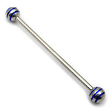 Steel Pick and Mix Industrial Scaffold Barbells 1.6mm, 38mm, 5mm, Steel Saturn Balls - Blue