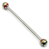 Steel Pick and Mix Industrial Scaffold Barbells 1.6mm, 36mm, 5mm, Steel Saturn Balls - Rasta