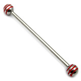 Steel Pick and Mix Industrial Scaffold Barbells 1.6mm, 34mm, 5mm, Steel Saturn Balls - Red