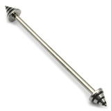 Steel Pick and Mix Industrial Scaffold Barbells 1.6mm, 36mm, 4mm, Steel Saturn Cones - Black