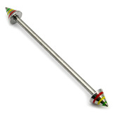 Steel Pick and Mix Industrial Scaffold Barbells 1.6mm, 34mm, 5mm, Steel Saturn Cones - Rasta