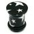 Acrylic Plugs Black with Big White Stars - SKU 18546