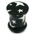 Acrylic Plugs Black with Big White Stars - SKU 18549