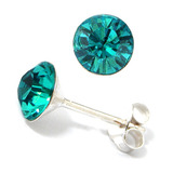 Silver Crystal Studs ST8 - ST9 - ST10 4mm Turquoise (ST8)