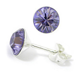 Silver Crystal Studs ST8 - ST9 - ST10 4mm Tanzanite (ST8)