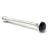 Silver Crystal Stud ST17 - Nose Bones ST17, 1.6mm, 1 Pair of Jet