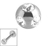 Titanium Multi-Gem Jewelled Ball 1.2mm - SKU 18668