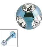 Titanium Multi-Gem Jewelled Ball 1.2mm - SKU 18670