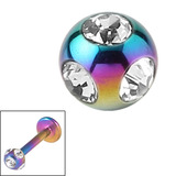 Titanium Multi-Gem Jewelled Ball 1.2mm - SKU 18671