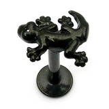 Black Steel Labret with Black Steel Gecko Gecko, 1.2mm, 12mm