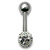 Smooth Glitzy Ball Barbell Single Ended with 4mm Balls 1.6mm, 12mm, 4mm, Crystal Clear - alternative image