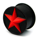 Silicone Star Plug 16mm, Red Star