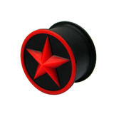 Silicone Star Plug 18mm, Red Star - Hollow