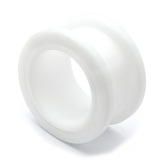Acrylic Screw Flesh Tunnel 10-24mm 22mm, White