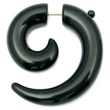 Acrylic Fake Spiral Stretchers (Screw Fit) black / Large: Acrylic fake spiral expander. Apparent max gauge is 8mm.