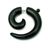 Acrylic Fake Spiral Stretchers (Screw Fit) black / Medium: Acrylic fake spiral expander. Apparent max gauge is 6mm.