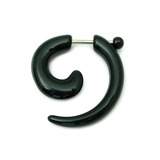 Acrylic Fake Spiral Stretchers (Screw Fit) black / Small: Acrylic fake spiral expander. Apparent max gauge is 4mm.