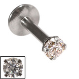 Steel Internally Threaded Claw Set Jewelled Labrets 1.2mm - SKU 18884