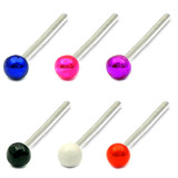 Silver Stud Boxes - Coloured Ball or Star Nose Studs ST-CB1:- 6 coloured balls - 1 of each colour (30% discount)
