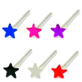 Silver Stud Boxes - Coloured Ball or Star Nose Studs ST-CS1:- 6 coloured stars - 1 of each colour (30% discount)
