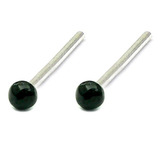 Silver Stud Boxes - Coloured Ball or Star Nose Studs ST-CB1:- Pair of black coloured balls - 1 of each colour