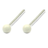 Silver Stud Boxes - Coloured Ball or Star Nose Studs ST-CB1:- Pair of white coloured balls - 1 of each colour