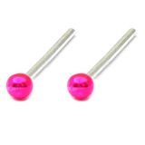 Silver Stud Boxes - Coloured Ball or Star Nose Studs ST-CB1:- Pair of pink coloured balls - 1 of each colour