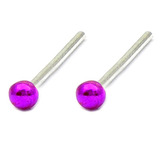 Silver Stud Boxes - Coloured Ball or Star Nose Studs ST-CB1:- Pair of purple coloured balls - 1 of each colour