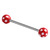 Acrylic Multi-Star Barbell 1.6mm (NEW) 10mm / 6mm / Red (one bar only) - alternative image