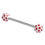 Acrylic Multi-Heart Barbell 1.6mm (NEW) 12mm / 6mm / White (one bar only)