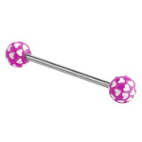 Acrylic Multi-Heart Barbell 1.6mm (NEW) 16mm / 6mm / Purple (one bar only)