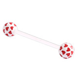 Acrylic Multi-Heart Flex Barbell (NEW) 1.6x14mm (most popular) / 6 / White