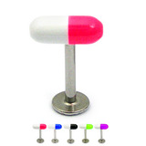 Acrylic Pill Labrets 1.2mm 1.2mm x 6mm / Pink