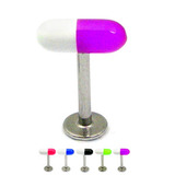 Acrylic Pill Labrets 1.2mm 1.2mm x 8mm / Purple