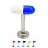 Acrylic Pill Labrets 1.2mm 1.2mm x 12mm / Blue