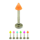 Acrylic Neon Cone Labrets 1.2mm 1.2mm x 6mm / Orange