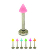 Acrylic Neon Cone Labrets 1.2mm 1.2mm x 6mm / Pink