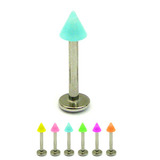 Acrylic Neon Cone Labrets 1.2mm 1.2mm x 8mm / Blue