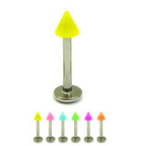 Acrylic Neon Cone Labrets 1.2mm 1.2mm x 8mm / Yellow
