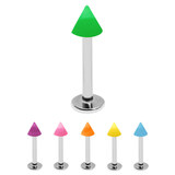 Acrylic Neon Cone Labrets 1.2mm 1.2mm x 10mm / Green