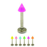 Acrylic Neon Cone Labrets 1.2mm 1.2mm x 10mm / Purple