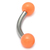 Acrylic Neon Ball Micro Curved Barbell 1.2mm 1.2mm x 12mm / Orange - alternative image
