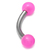 Acrylic Neon Ball Micro Curved Barbell 1.2mm 1.2mm x 12mm / Pink - alternative image