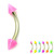 Acrylic Neon Cone Micro Curved Barbell 1.2mm 1.2mm x 10mm / Pink - alternative image