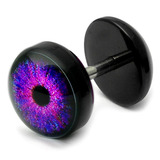 Acrylic Logo Fake Plug 1.2mm, 5mm, 8mm, Cyber Eye (Purple) Logo