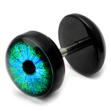 Acrylic Logo Fake Plug 1.2mm, 5mm, 8mm, Cyber Eye (Blue) Logo
